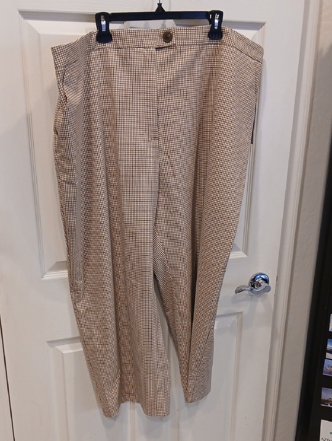 Classic Women’s Beige Checked Dress Pants